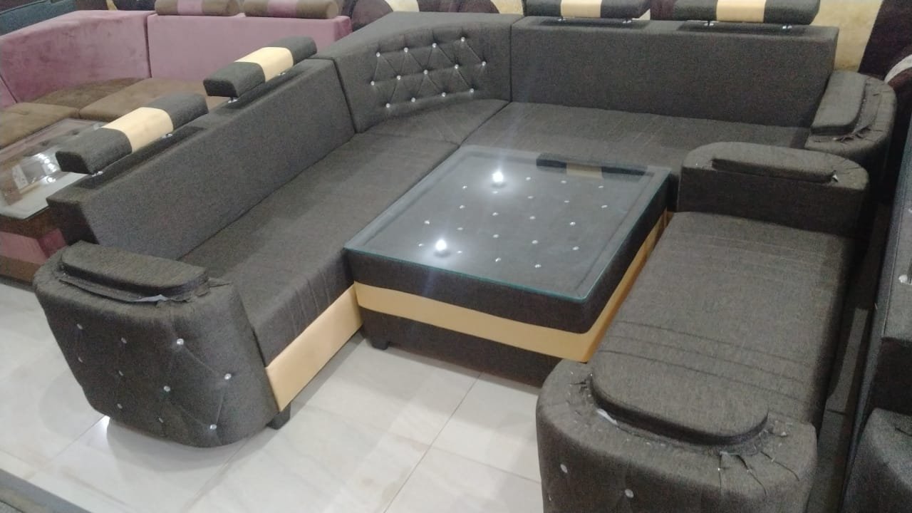 Large Grey L-Shaped Sofa Sofas